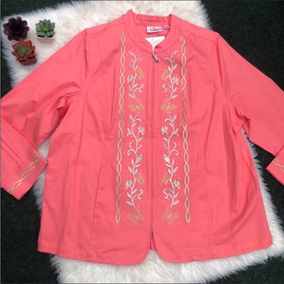 Full Zip Embroidered Jacket NEW - Picture 2 of 8